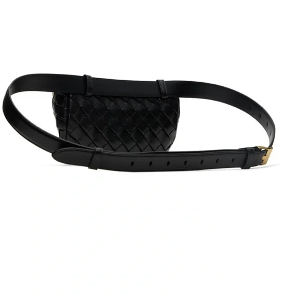 BOTTEGA VENETA Black Zip Pouch Intrecciato-woven grained lambskin - Picture 3 of 7